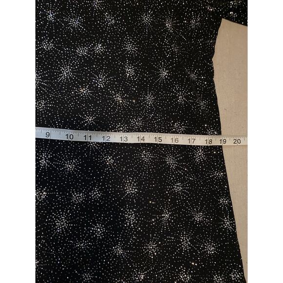 Quacker Factory Sparkle Top Womens Size M Medium Black w Silver Sparkles Blouse - Picture 9 of 11